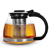 Стеклянный заварочный чайник 1.0 л. Kelli  KL-3086
