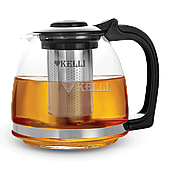 Стеклянный заварочный чайник 1.3 л. Kelli  KL-3087