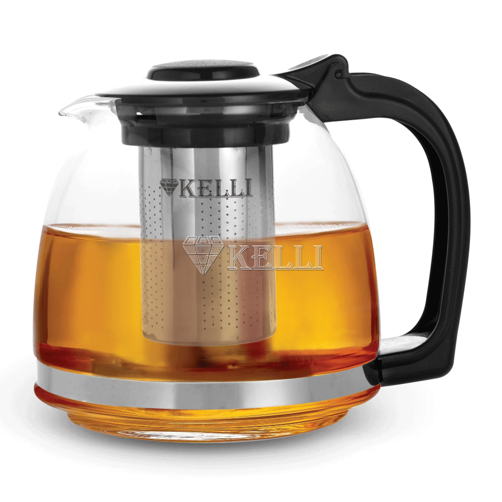 Стеклянный заварочный чайник 1.3 л. Kelli KL-3087 - фото 1 - id-p111779342