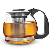 Стеклянный заварочный чайник 1.2 л. Kelli  KL-3088