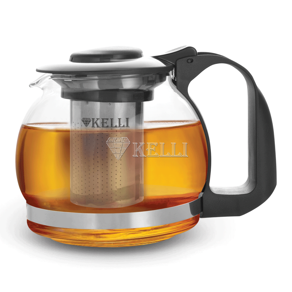 Стеклянный заварочный чайник 1.2 л. Kelli KL-3088 - фото 1 - id-p111779343