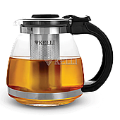 Стеклянный заварочный чайник 1.5 л. Kelli  KL-3090