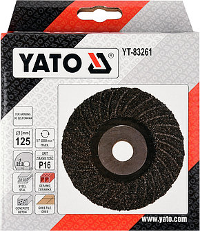 Круг абразивный шлифовальный универсальный 125мм P 16 "Yato" YT-83261, фото 2
