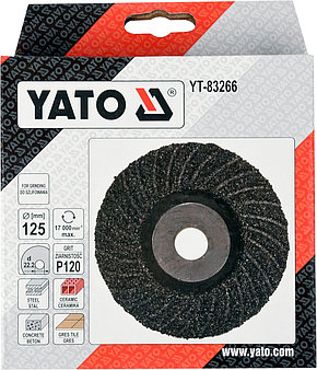 Круг абразивный шлифовальный универсальный 125мм P 120 "Yato" YT-83266, фото 2