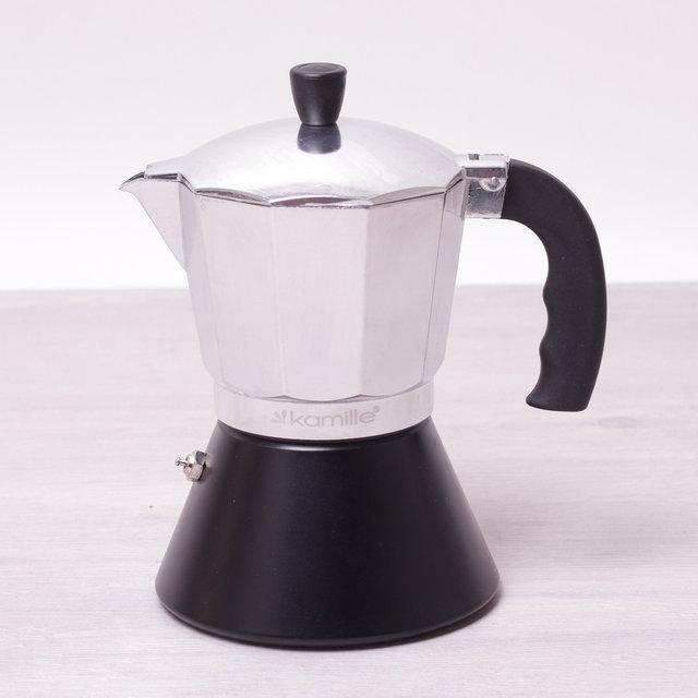 Кофеварка гейзерная 300 мл (6 чашек) индукция Kamille 2510 - фото 1 - id-p111779846