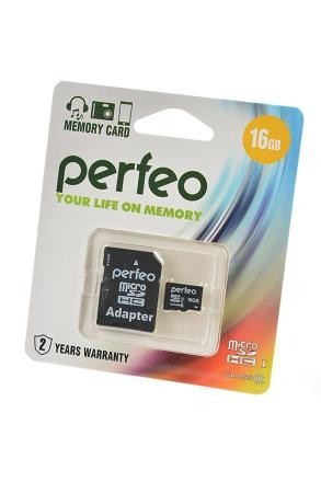Карта памяти PERFEO microSD 16GB High-Capacity (Class 10) - фото 1 - id-p111784007
