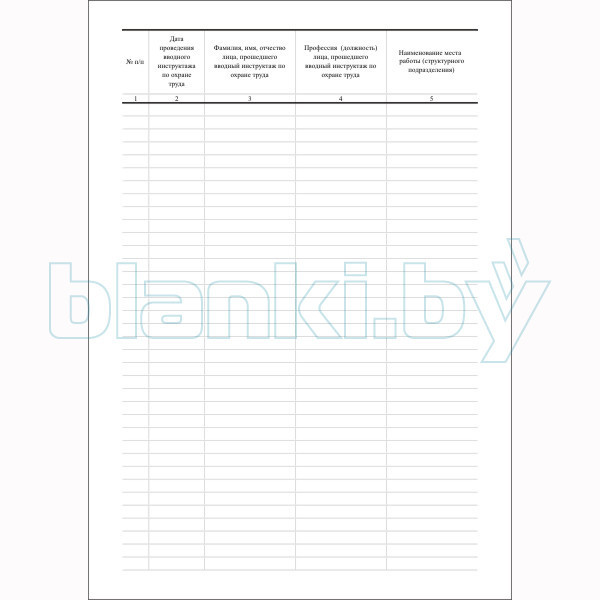 Журнал регистрации вводного инструктажа