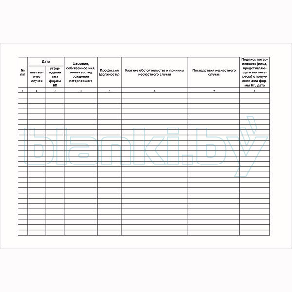 Журнал регистрации непроизводственных несчастных случаев - фото 1 - id-p111059777