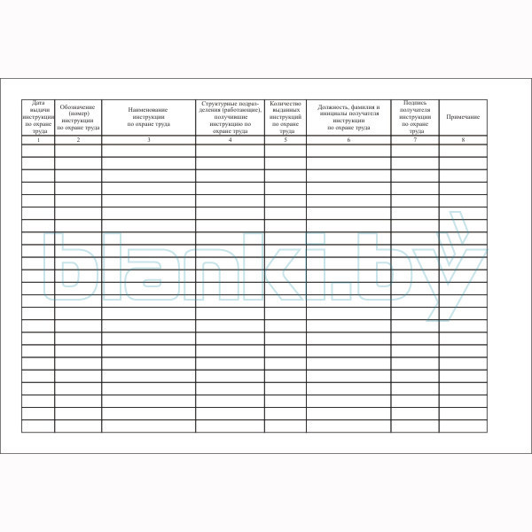 Журнал учета выдачи инструкций по охране труда