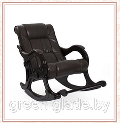 Кресло-качалка с подножкой модель 77 каркас Венге экокожа Vegas Light Amber