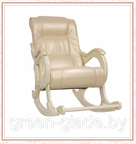 Кресло-качалка с подножкой модель 77 каркас Дуб шампань экокожа Polaris Beige