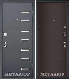 Двери входные металлические МеталЮр М29, дуб французский темный