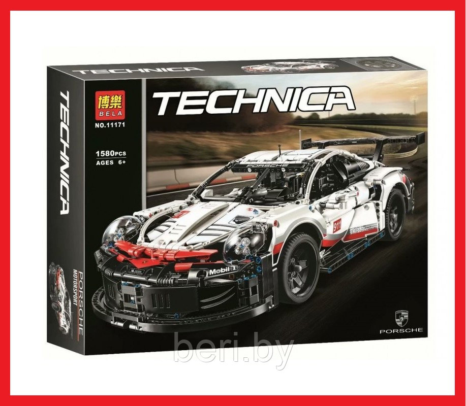 11171 Конструктор Bela Technica "Porsche 911 RSR", Аналог LEGO Technic 42096, 1580 деталей