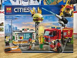 11213 Конструктор Lari "Пожар в бургер-кафе", Аналог Lego City 60214, 345 деталей