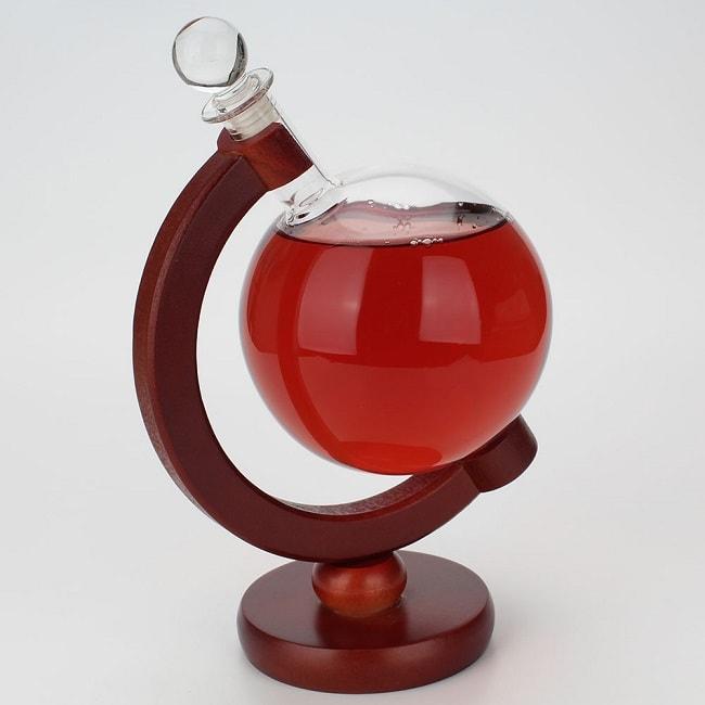 Графин для спиртного «Глобус» на деревянной подставке - фото 1 - id-p111806431