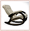 Кресло-качалка модель 4 каркас Венге экокожа Орегон перламутр-106 с лозой, фото 6