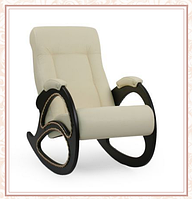 Кресло-качалка модель 4 каркас Венге экокожа Дунди-112 с лозой (матовая)