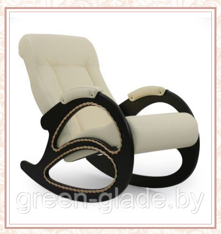Кресло-качалка модель 4 каркас Венге экокожа Дунди-112 с лозой (матовая) - фото 3 - id-p23794502