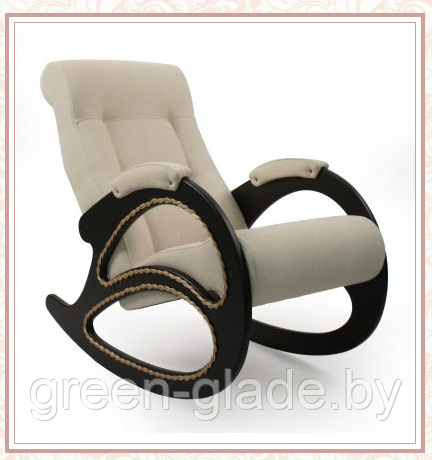 Кресло-качалка модель 4 каркас Венге ткань Мальта-01 с лозой