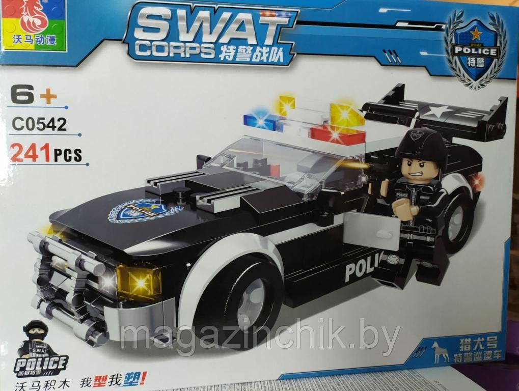 Конструктор Полицейский автомобиль, SWAT, 0542, 241 дет., аналог LEGO City