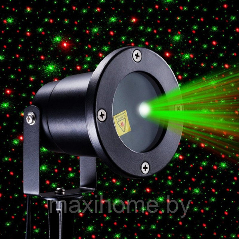 Уличный новогодний лазерный проектор Red & Green Waterproof Laser Металлический корпус - фото 1 - id-p111841518