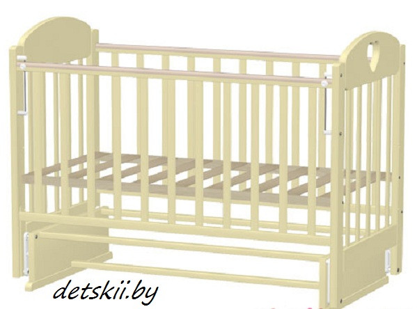Детская кроватка Ведрусс Иришка 7 поперечный маятник накладка сердечко - фото 1 - id-p111840750