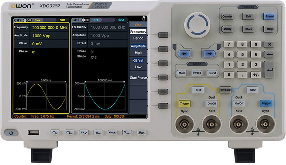 Универсальный DDS-генератор сигналов OWON XDG3252