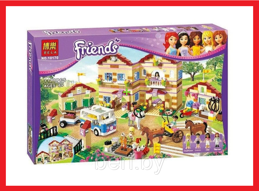 10170 Конструктор Bela Friends Школа верховой езды, аналог Лего (LEGO) Френдс 3185, 1118 деталей - фото 1 - id-p111850103