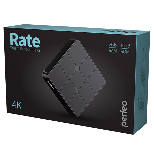 Смарт-ТВ приставка Perfeo RATE 2GB RAM/16GB ROM, CPU RK3229 Quad Cortex-A7 4 ядра, Android 7.1 - фото 1 - id-p111859402