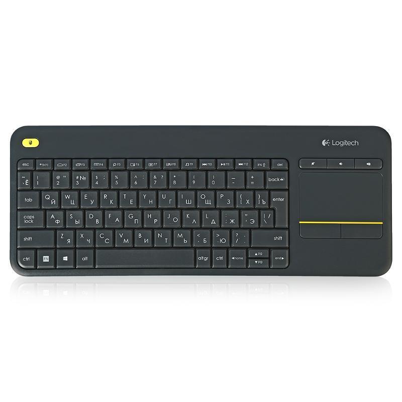 Беспроводная клавиатура Logitech Wireless Touch Keyboard K400 Plus с тачпадом, black, 88 клавиш - фото 1 - id-p111874032