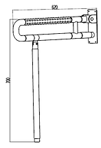 Поручень U-образный откидной с креплением к полу Dikalan 1W012 Под заказ, фото 2