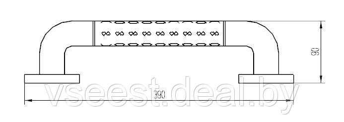 Поручень прямой Dikalan 2W001-39-Y, 390мм - фото 3 - id-p111875105