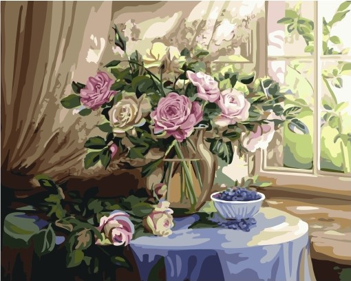 Картина по номерам Букет роз у окна (PC4050524)