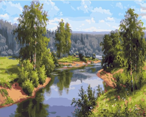 Картина по номерам Летом на реке (PC4050554) - фото 1 - id-p111913372