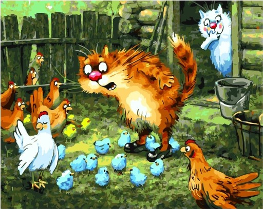 Картина по номерам Голубые цыплята (PC4050579)