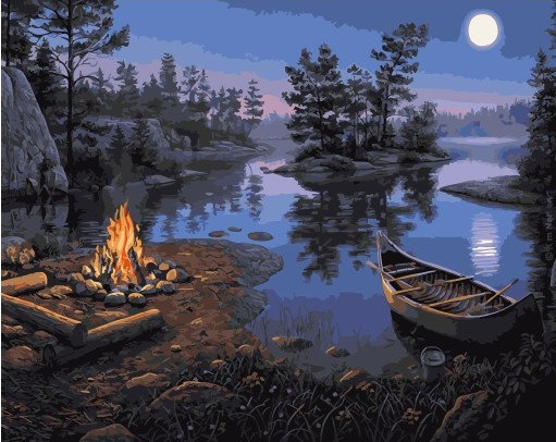 Картина по номерам Ночь на озере (PC4050584), фото 2