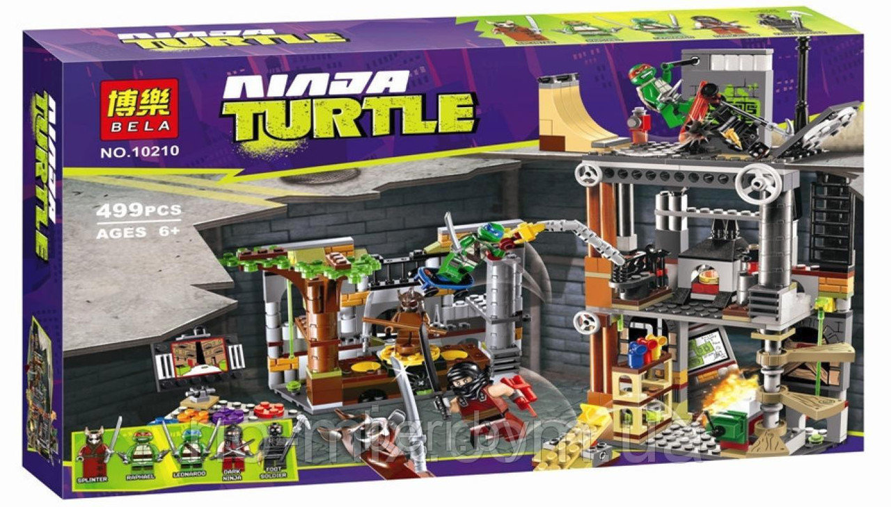 10210 Конструктор Bela Черепашки-ниндзя, аналог Lego Ninja Turtles 79103, 499 деталей