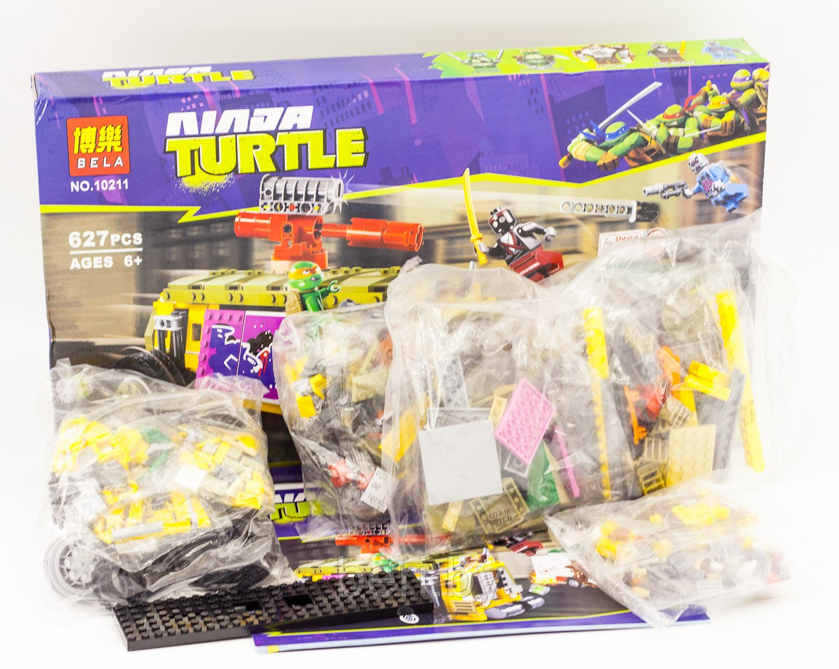 10211 Конструктор Bela Ninja Turtles "Преследование на грузовике черепашек", 627 деталей, аналог Lego 79104 - фото 3 - id-p111945946
