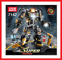 7142 Конструктор Jisi Super Heroes "Бой Халкбастера", 1300 деталей Аналог Lego Super Heroes