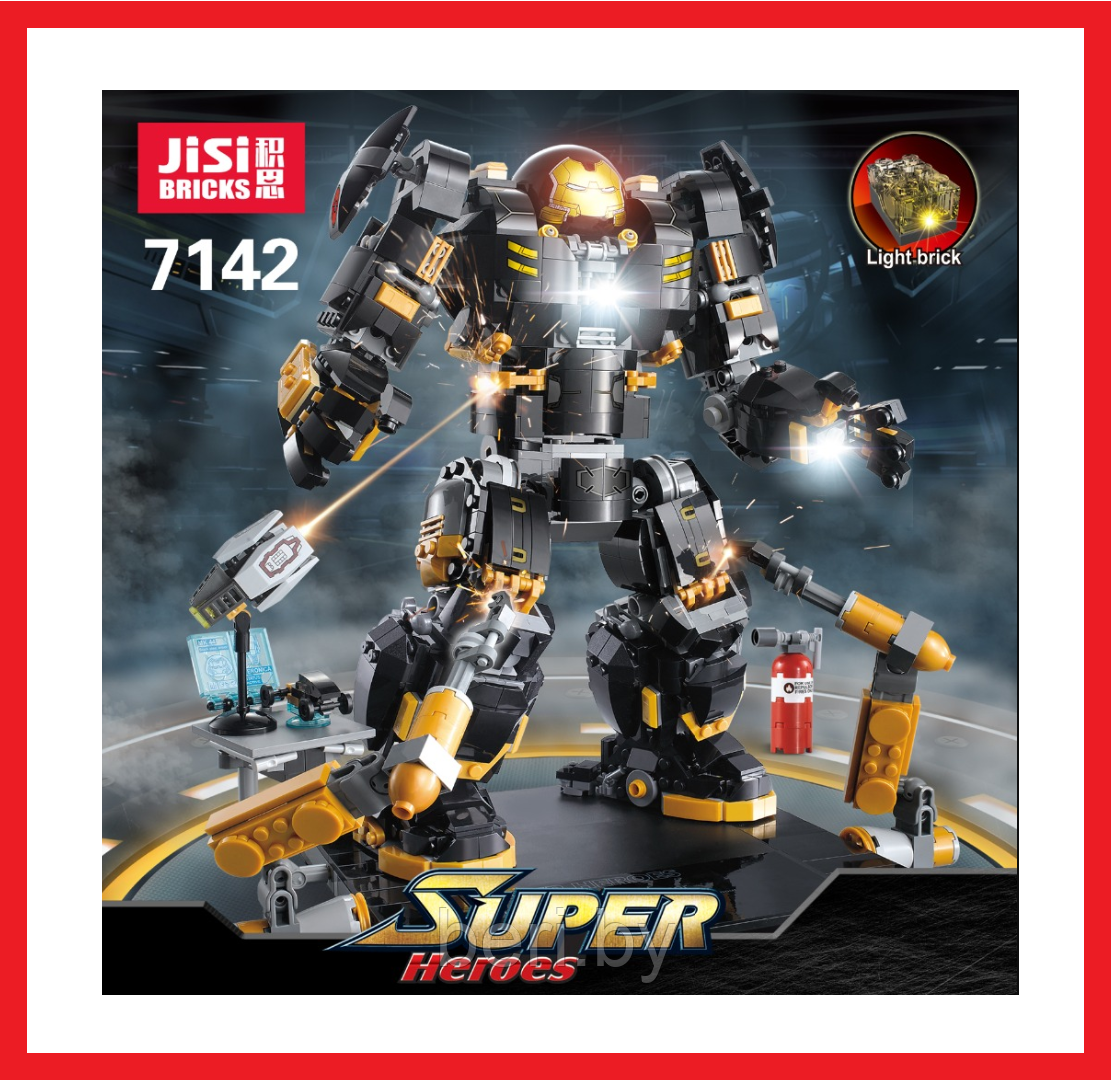 7142 Конструктор Jisi Super Heroes "Бой Халкбастера", 1300 деталей Аналог Lego Super Heroes - фото 1 - id-p111962896