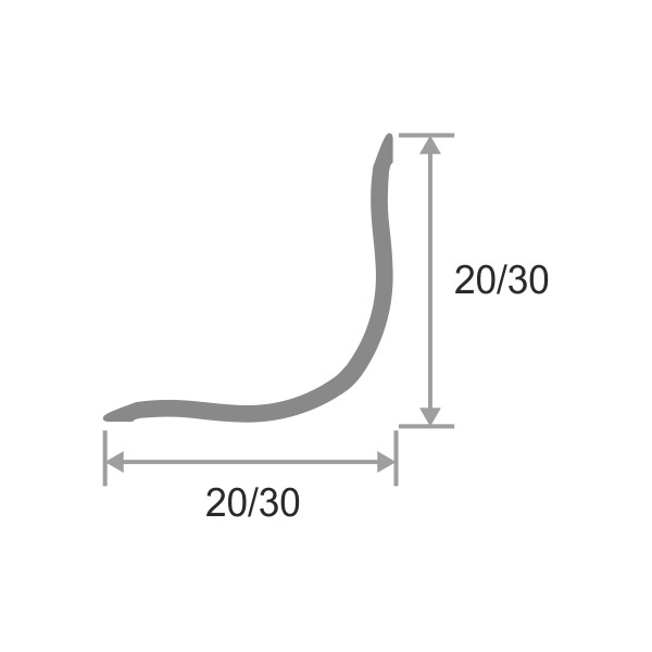 Угловой алюминиевый внутренний профиль ПВ-20x20 270см - фото 2 - id-p111976747