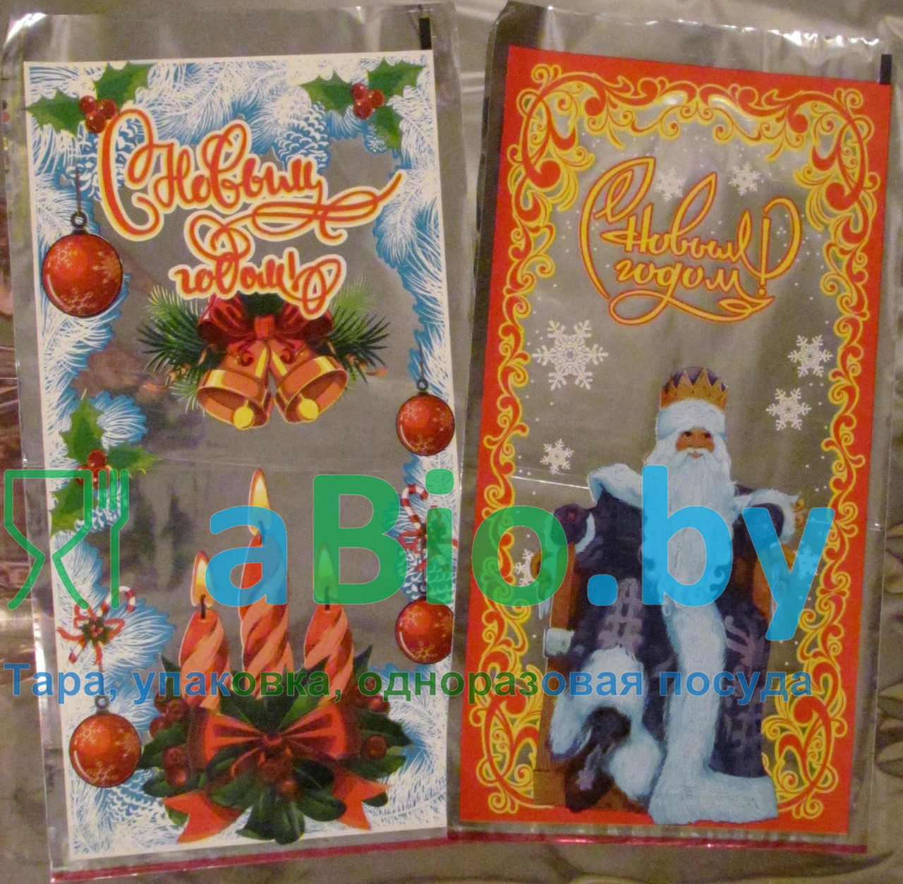 Новогодние пакеты фольгированные 20*35 см. для конфет, новогодних подарков - фото 5 - id-p6431171