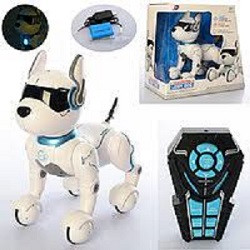 Игрушка собака робот, смарт пес A001 выполняет голосовые команды, работает от АКБ, рост 29 см - фото 1 - id-p111979956