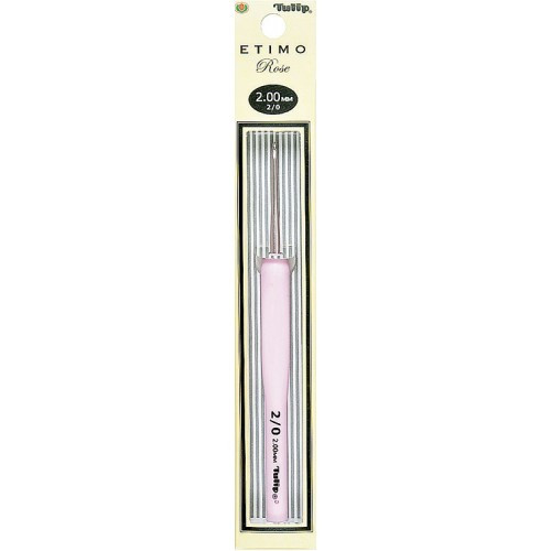 Крючок для вязания с ручкой "ETIMO Rose"  2мм, алюминий / пластик
