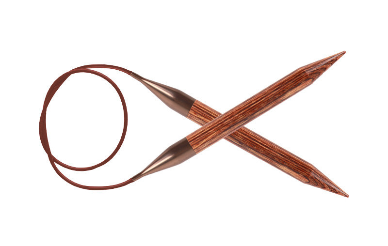 Knit Pro Спицы круговые Ginger 4 мм/80см, дерево, коричневый