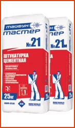Смесь штукатурная №21;№ 21 М растворн.сухая Тайфун мастер (более 5 мм.) для нар и внутр работ