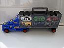 Фура, автовоз, трейлер Hot Wheels SC92-3, грузовик с инерционными машинками 6 шт, игровой набор, Хот Вилс, фото 2