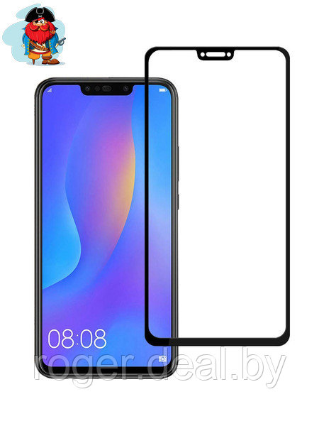 Защитное стекло для Huawei Nova 3i 5D (полная проклейка) цвет: черный - фото 1 - id-p112058155