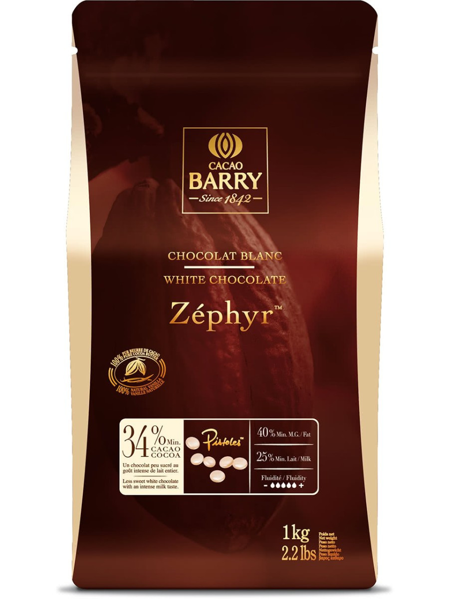 Шоколад белый Zephyr 34% (Бельгия, каллеты, 100 гр) - фото 1 - id-p111931944