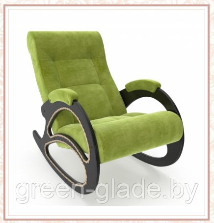 Кресло-качалка модель 4 каркас Венге ткань Verona Apple Green с лозой - фото 1 - id-p3172546